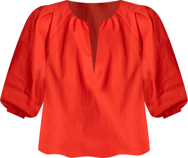 Women's Elastic Hem Pull-On Cropped Blouse