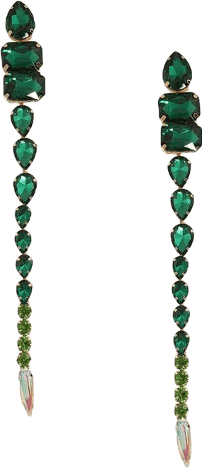 Women's Green Stone Drop Earrings