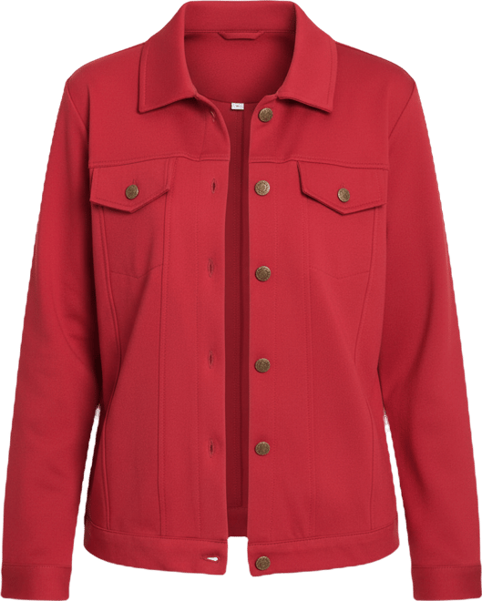 Petite Long Sleeve Ponte Cropped Jacket