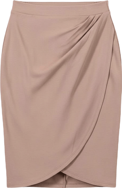 Women's Elastic Waist Knee Length Tulip Pencil Skirt