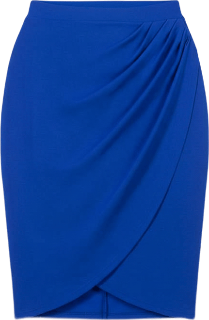 Women's Elastic Waist Knee Length Tulip Pencil Skirt