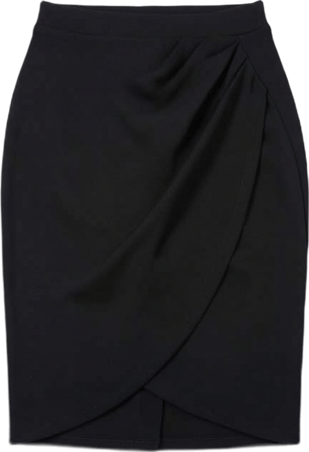 Women's Elastic Waist Knee Length Tulip Pencil Skirt