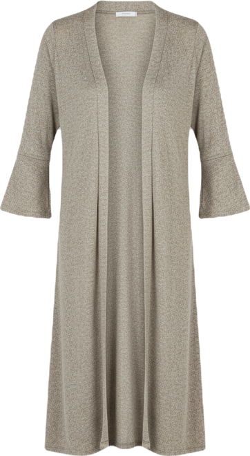 Women's Knit Three Quarter Bell Sleeve Open Cardigan Sweater