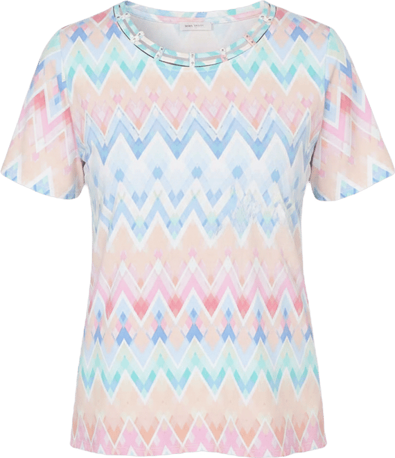 Women's Chevron Beaded Neck T-shirt
