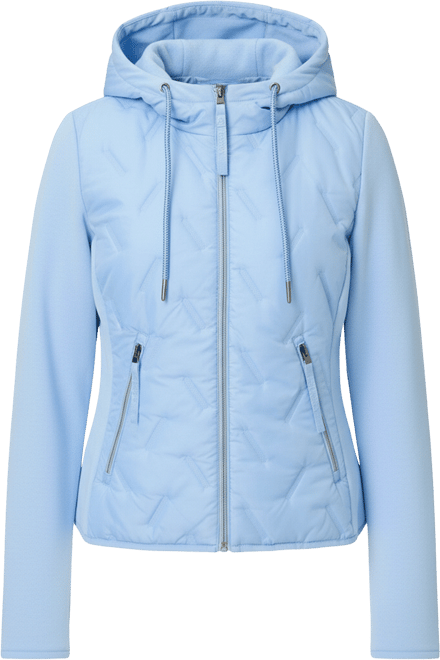 Women's Mixed Media Jacket with Hood