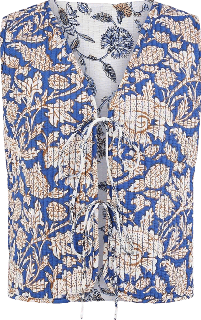 Women's Floral Reversible Quilted Vest Jacket