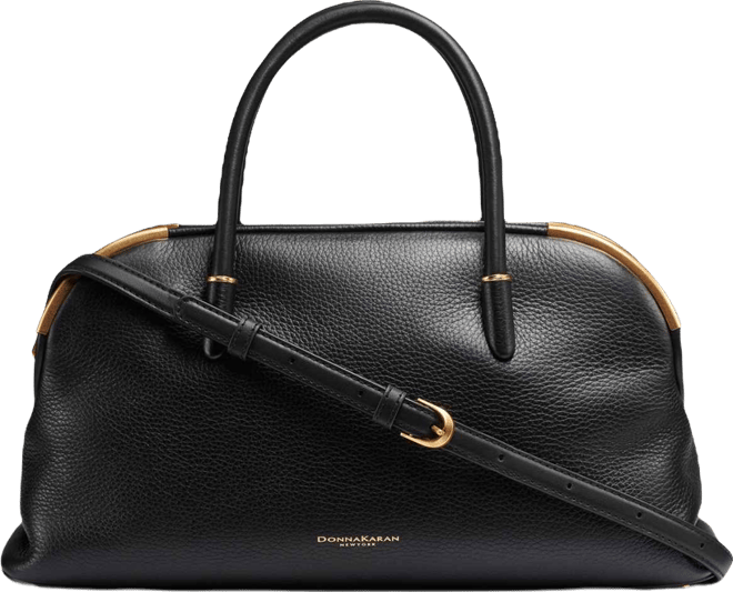 Satin Leather Satchel Bag