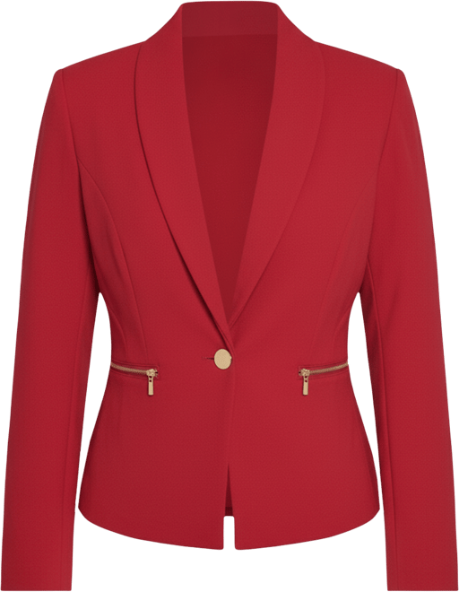 Petite Cropped Long Sleeve Crepe Jacket