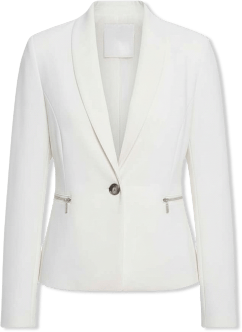 Petite Cropped Long Sleeve Crepe Jacket