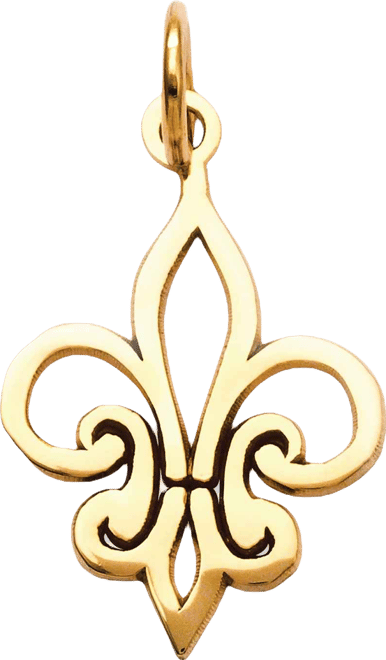 14k Gold Charm, Fleur De Lis Charm