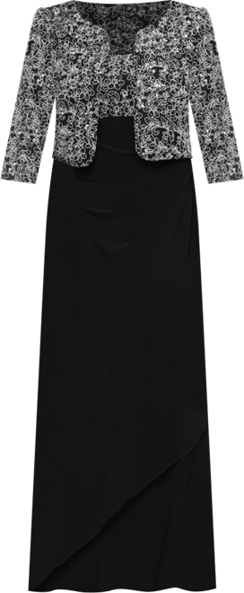 Women's Scoop Neck Long Empire Waist Jacket Dress