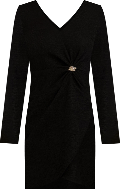 Women's V-Neck Long-Sleeve Short Dress