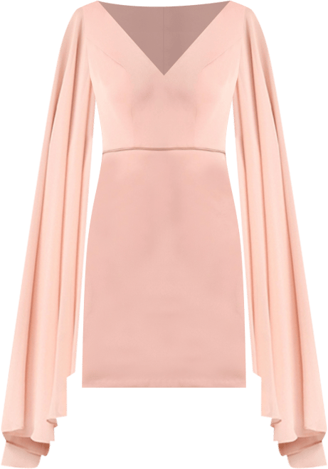 Women's Cape Sleeve V Neck Sheath Dress