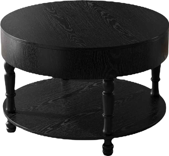 Modern Round Coffee Table with Storage