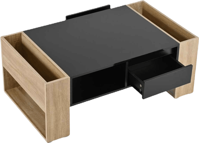 Glossy Two-Tone Coffee Table with Storage