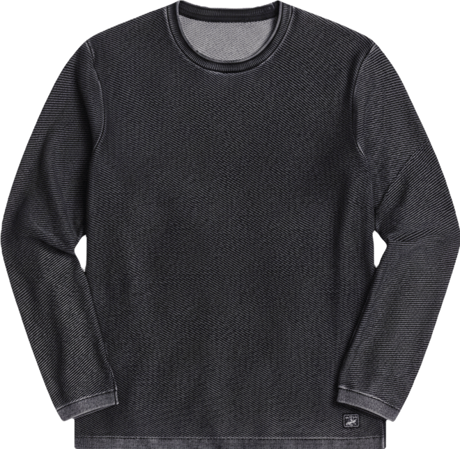 Men's Long Sleeve Crewneck Twill Stonewash Sweater