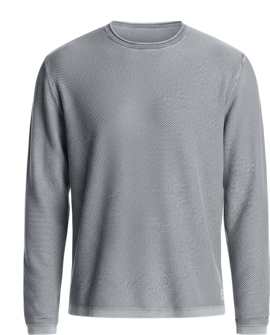 Men's Long Sleeve Crewneck Twill Stonewash Sweater