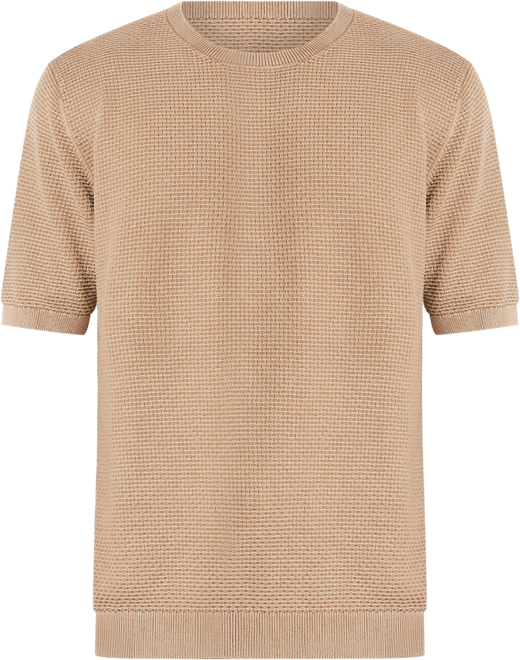 Men's Short-Sleeve Brick Crewneck Sweater
