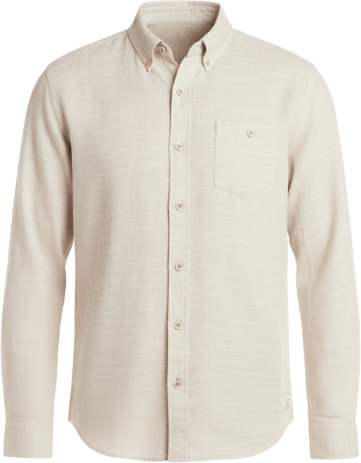 Men's Long Sleeve Cotton Slub Pebble Dobby Shirt