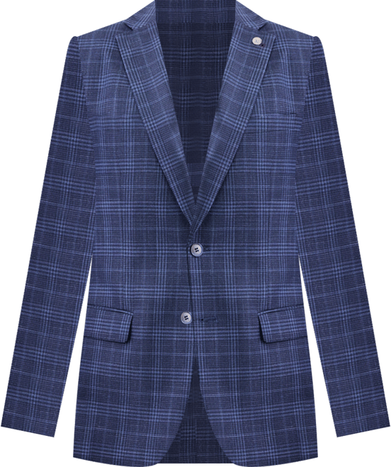 Men's Plaid Notch-Lapel Slim-Fit Sport Coat