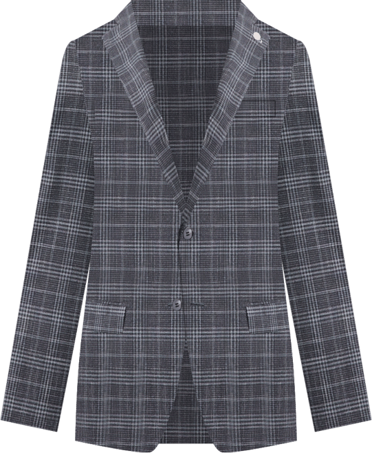 Men's Plaid Notch-Lapel Slim-Fit Sport Coat