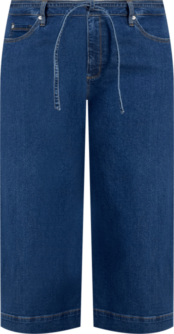 Plus Size High Rise Cropped Wide-Leg Jeans