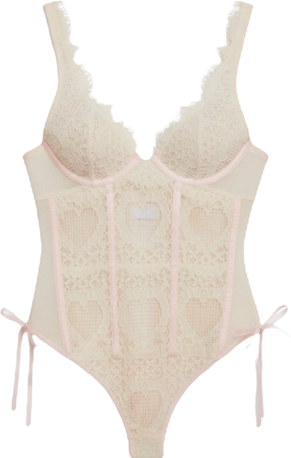 Women's Sweet Love Lace Detail Bodysuit