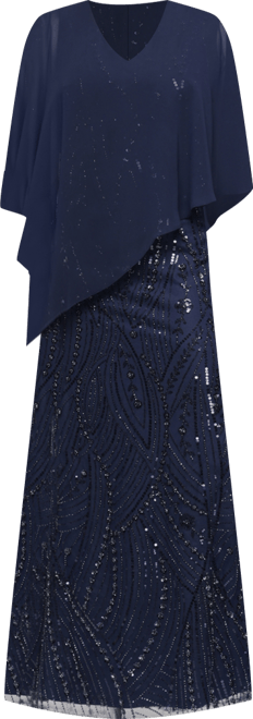 Women's V-Neck Beaded Gown