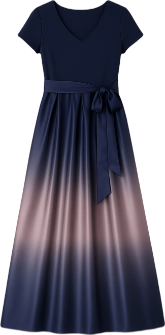 Petite V-Neck Long Ball Gown
