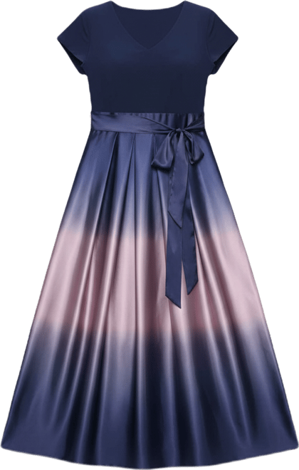 Plus Size Short-Sleeve Ball Gown