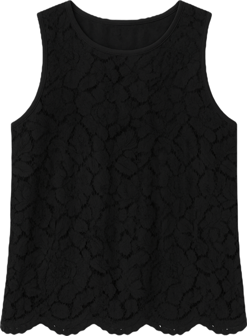 Women's Sleeveless Lace Knit Top