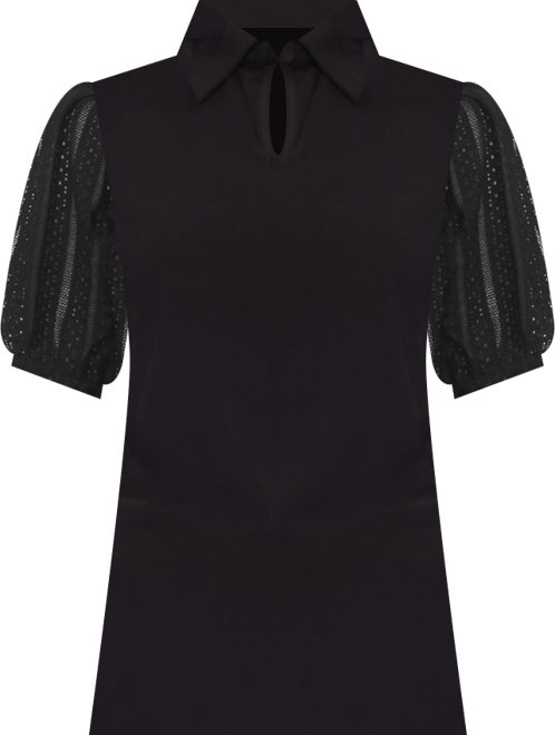 Women's Short-Sleeve Keyhole Top