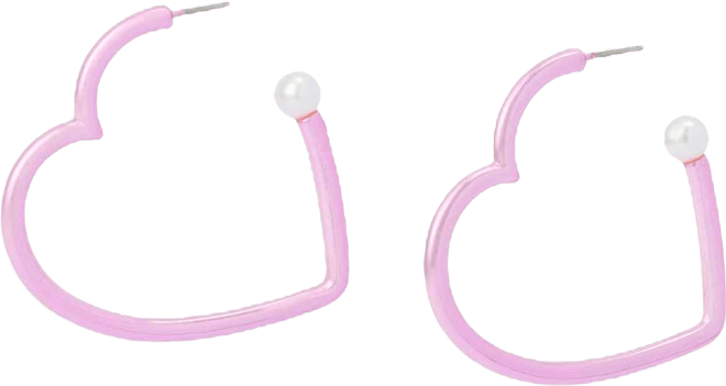 Faux Stone Love Spell Heart Hoop Earrings