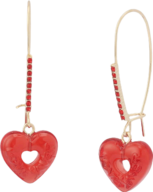 Faux Stone Love Spell Candy Heart Dangle Earrings