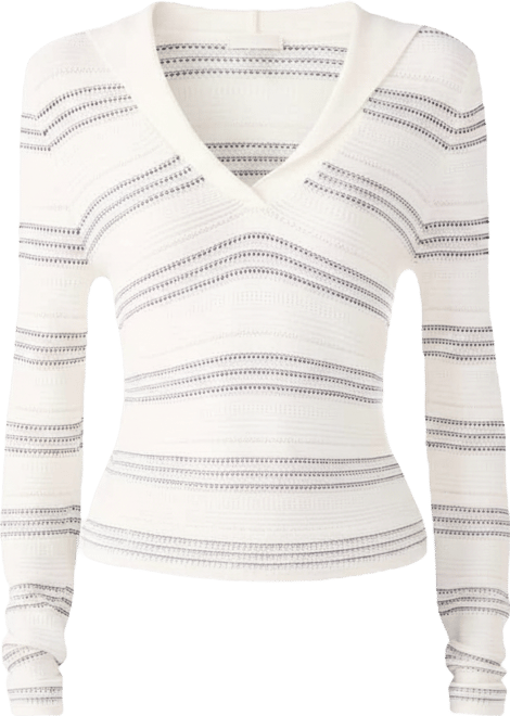 Women's V-Neck Stripe Sweater
