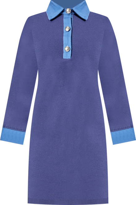 Women's Mixed Media Knit Dress With Denim