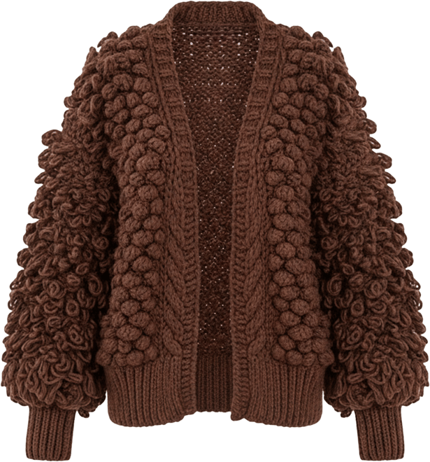 Women's Chunky Loop Yarn Knitted Cardigan Sweaters