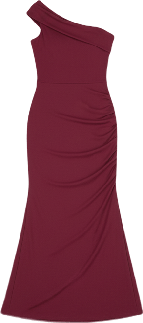Women's Formal One Shoulder Rouched Mermaid Maxi Dress