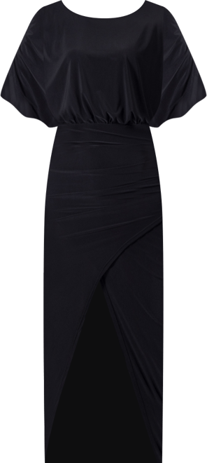 Women's Boat Neck Batwing Sleeve Slit Maxi Dress