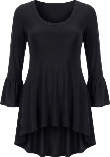 Women's Long Bell Sleeve High Low Tunic Top