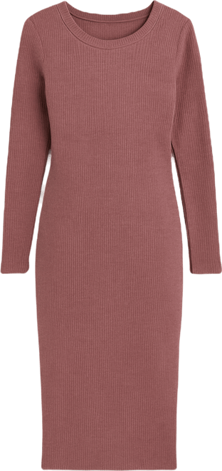 Maternity Ribbed Knit Long Sleeve Dress