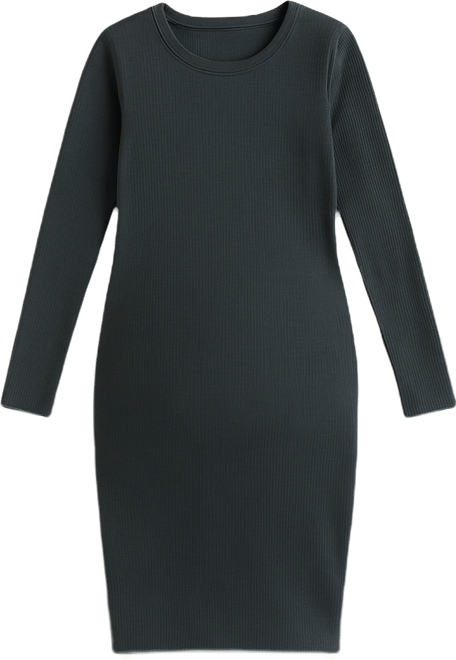 Maternity Ribbed Knit Long Sleeve Dress