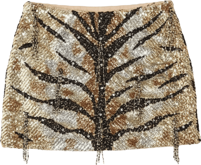 Women's Tassel Sequin Mini Skirt