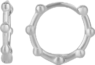 Seven Bead Sterling Silver Hoop Earrings