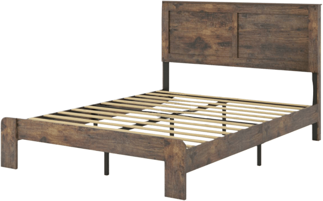 Streamdale Wood Queen Platform Bed Frame Under-Bed Storage