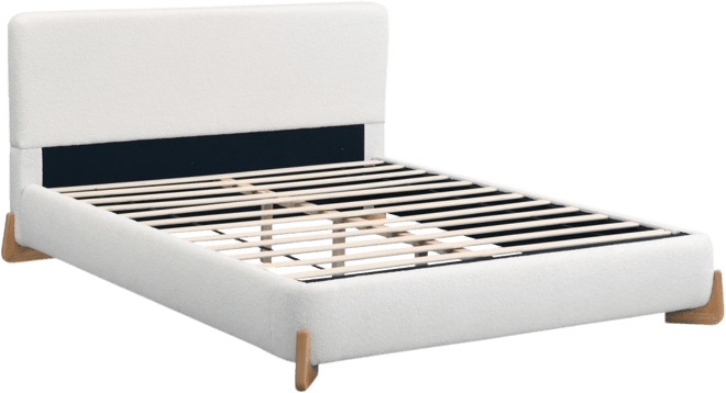 Elegant Boucle Queen Bed