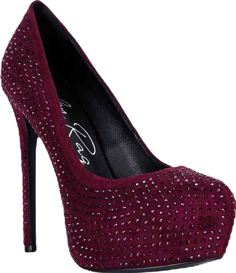 clarisse diamante faux suede high heeled pumps