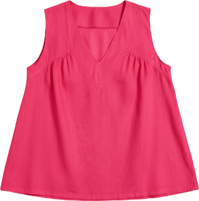 Plus Size Linen V Neck Top