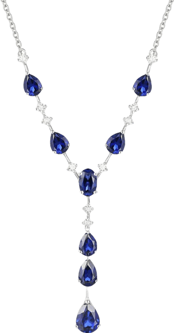 Blue Topaz (1/2 ct. t.w.) & Lab-Grown White Sapphire (1/2 ct. t.w.) Pendant Necklace in 14k Gold Over Sterling Silver (also in Ruby & Sapphire)