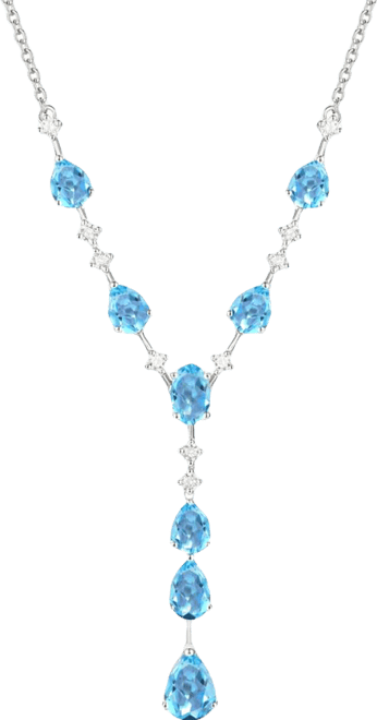 Blue Topaz (1/2 ct. t.w.) & Lab-Grown White Sapphire (1/2 ct. t.w.) Pendant Necklace in 14k Gold Over Sterling Silver (also in Ruby & Sapphire)